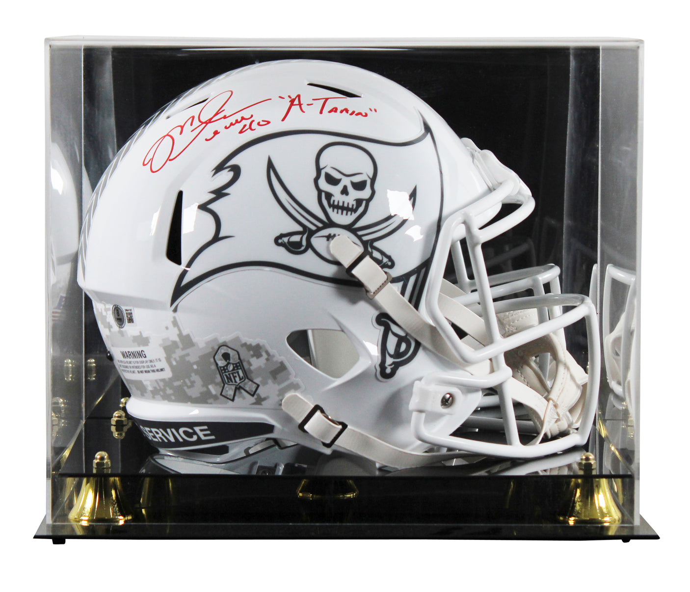 Bucs Mike Alstott "A-Train" Signed STS III F/S Speed Rep Helmet W/ Case BAS Wit