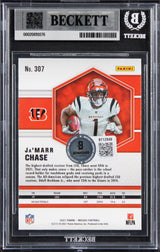 Bengals Ja'Marr Chase Signed 2021 Panini Mosaic #307 RC Card Auto 10! BAS Slab