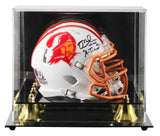 Bucs Mike Alstott "A-Train" Signed 1976-96 TB Speed Mini Helmet W/ Case BAS Wit