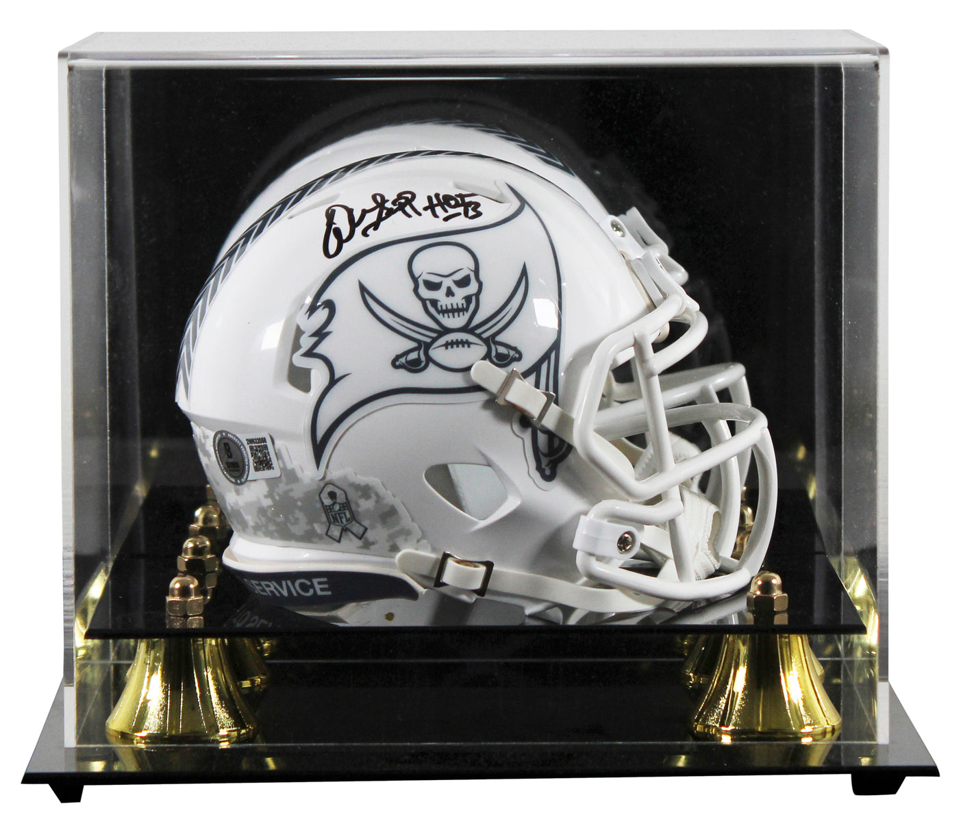 Buccaneers Warren Sapp "HOF 13" Signed STS III Speed Mini Helmet W/ Case BAS Wit