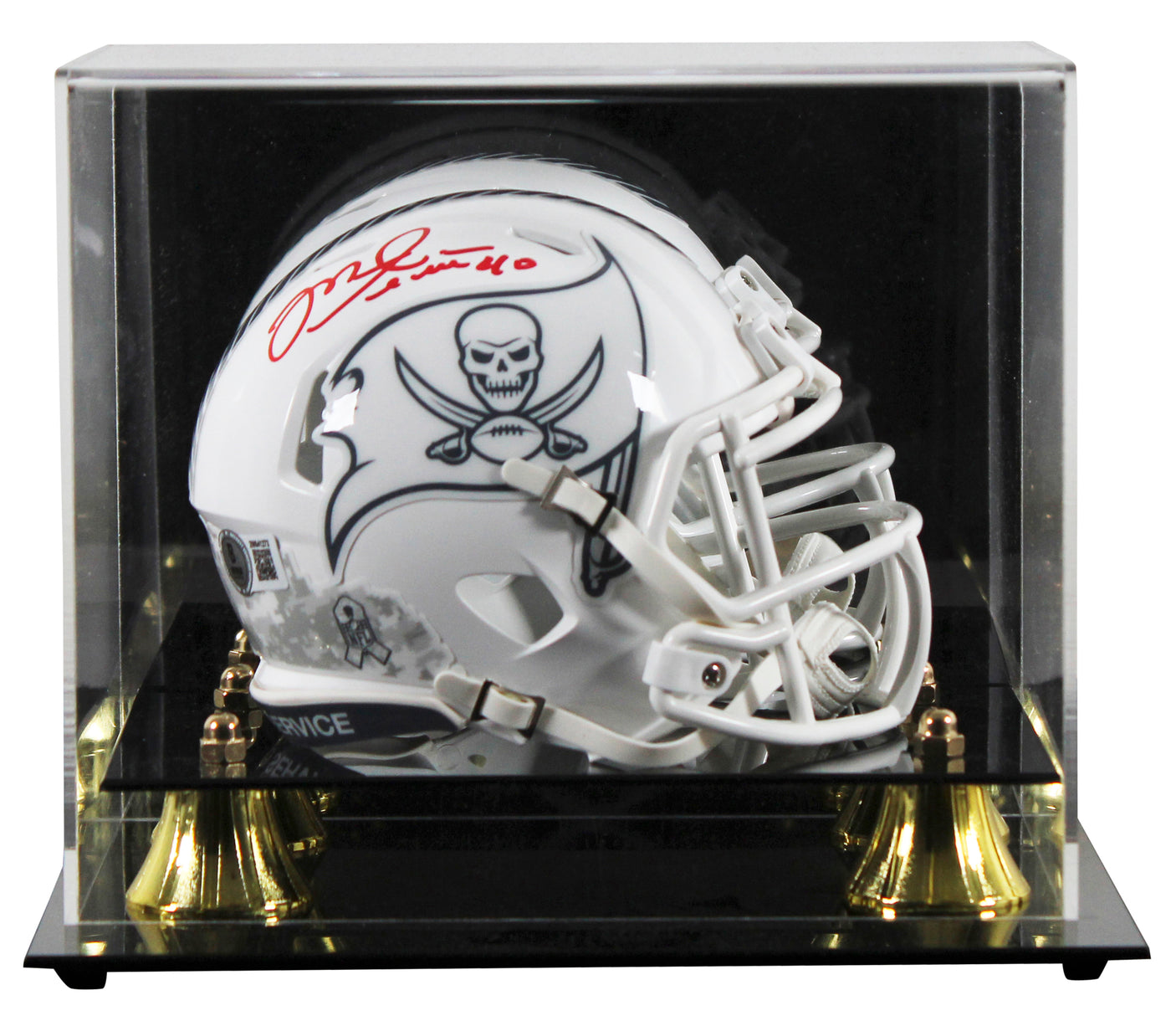 Buccaneers Mike Alstott Signed STS III Speed Mini Helmet W/ Case BAS Witnessed