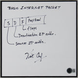 Vint Cerf Authentic Signed & Framed 8x8 TCP/IP Protocols Sketch BAS #BN06329