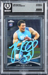 Panthers Luke Kuechly Signed 2012 Topps Chrome #45 RC Card Auto 10! BAS Slabbed
