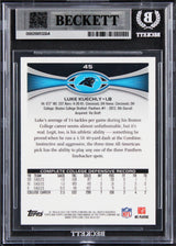 Panthers Luke Kuechly Signed 2012 Topps Chrome #45 RC Card Auto 10! BAS Slabbed