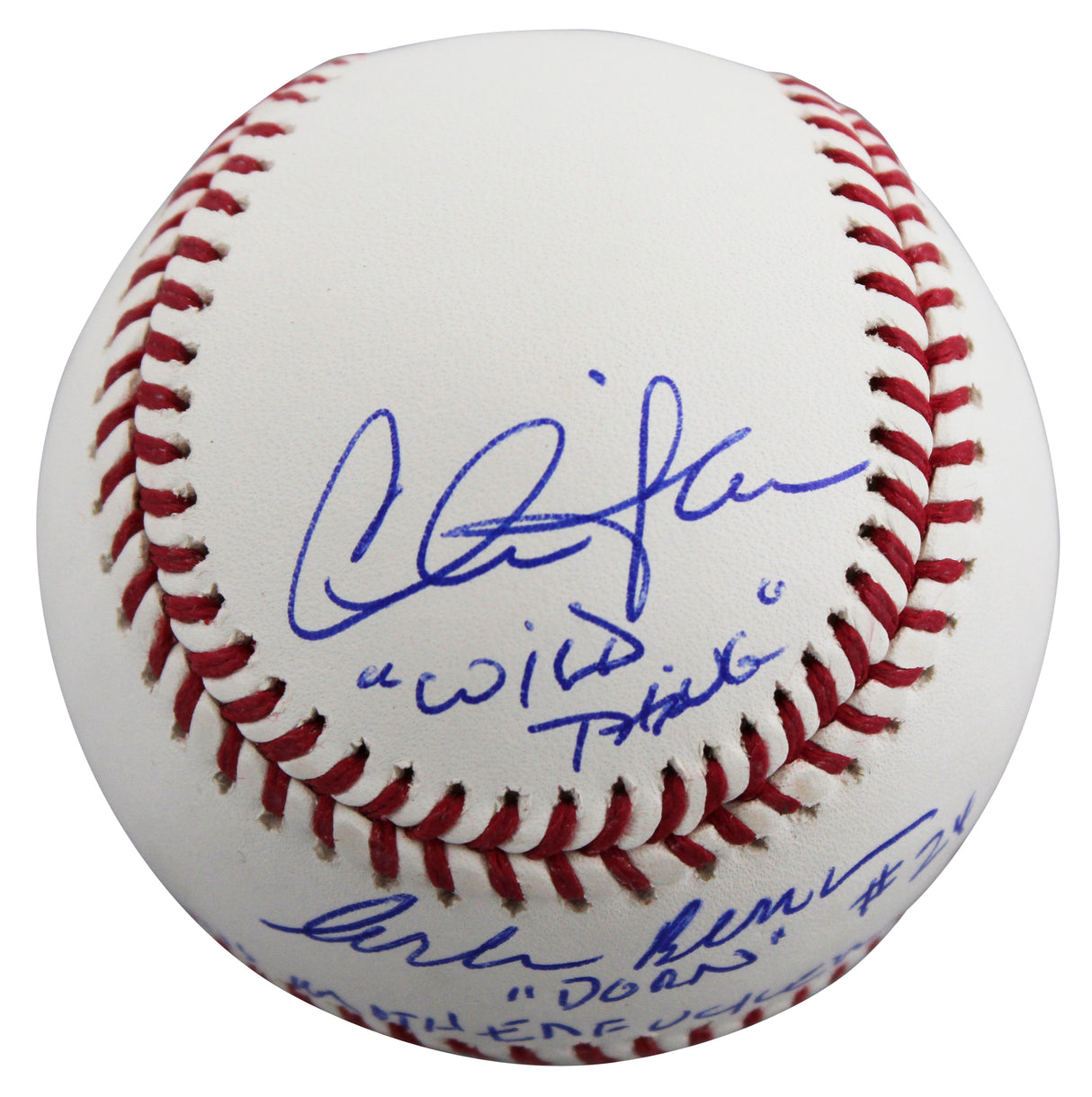 Major League (3) Sheen, Berenger & Bernsen Signed Oml Baseball W/ Case BAS Wit 1