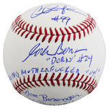 Major League (3) Sheen, Berenger & Bernsen Signed Oml Baseball W/ Case BAS Wit 2