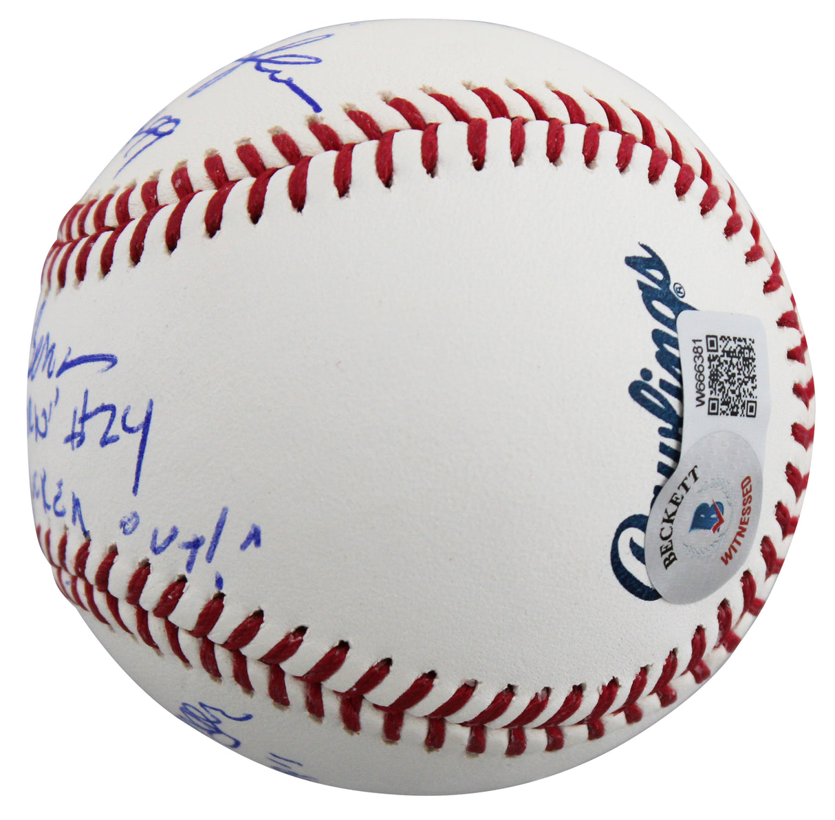 Major League (3) Sheen, Berenger & Bernsen Signed Oml Baseball W/ Case BAS Wit 2