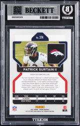 Broncos Patrick Surtain II Signed 2021 Panini #374 Rookie Card Auto 10! BAS Slab