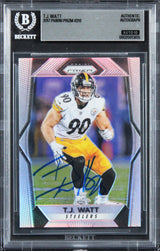 Steelers T.J. Watt Signed 2017 Panini Prizm #216 RC Card Auto 10! BAS Slabbed 2
