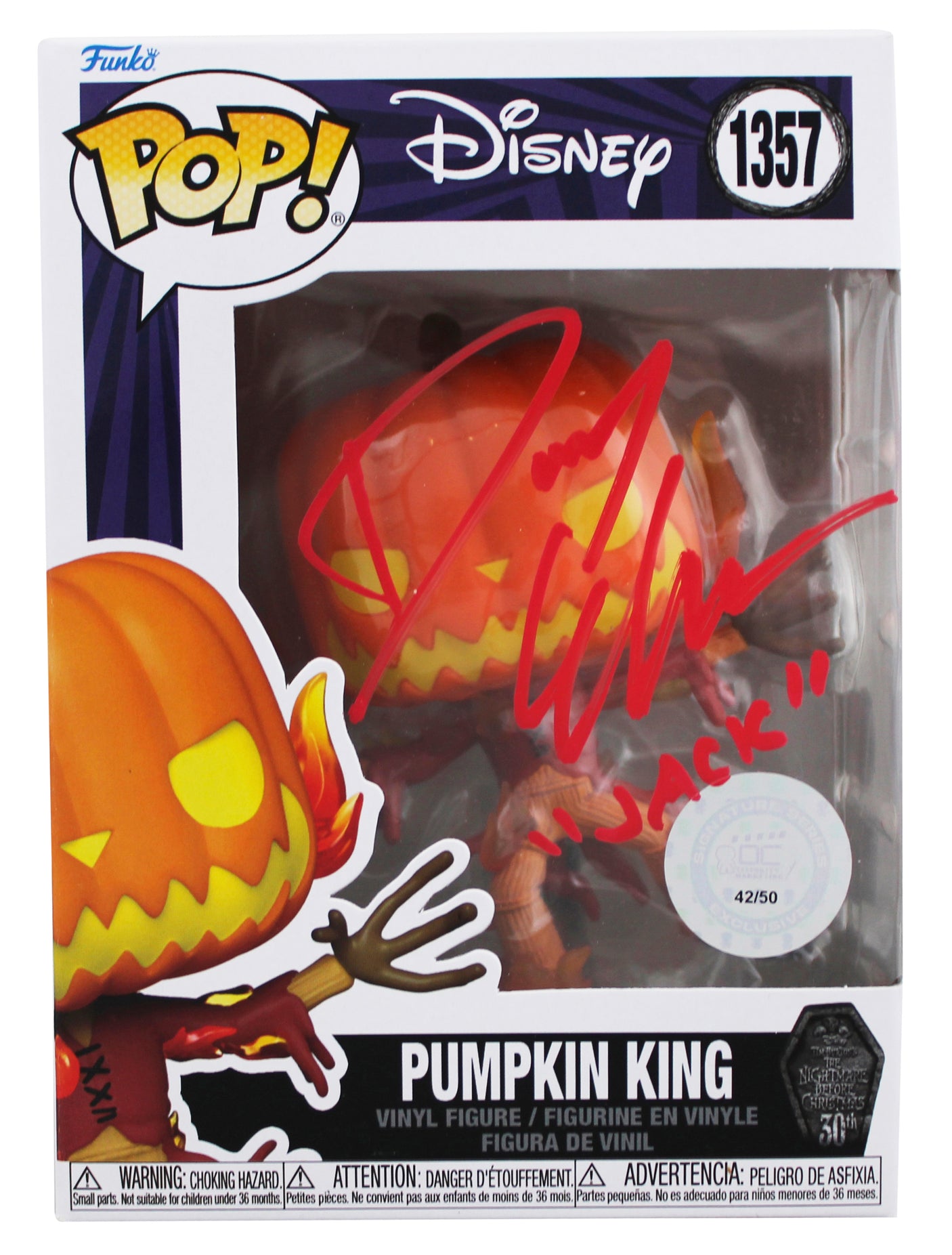 Danny Elfman "Jack" Signed Pumpkin King #1357 Funko Pop Figure BAS #BT57917
