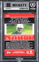 Jets Darrelle Revis Signed 2007 Bowman #199 Rookie Card Auto GM 10! BAS Slabbed