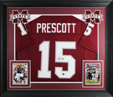 Mississippi State Dak Prescott Signed Maroon Pro Style Framed Jersey BAS Witness