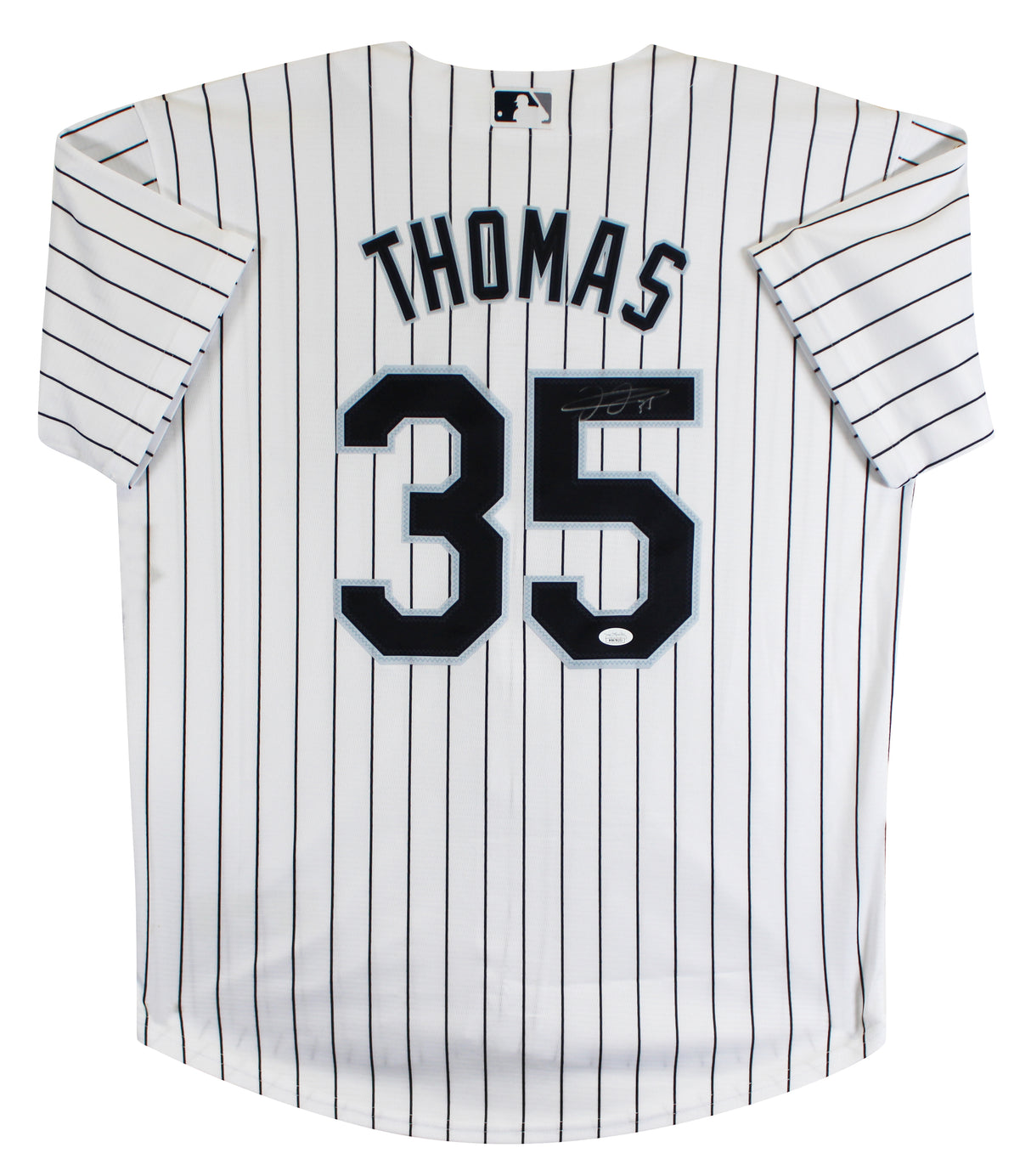 White Sox Frank Thomas Signed White Pinstripe Nike Jersey JSA #WB678232