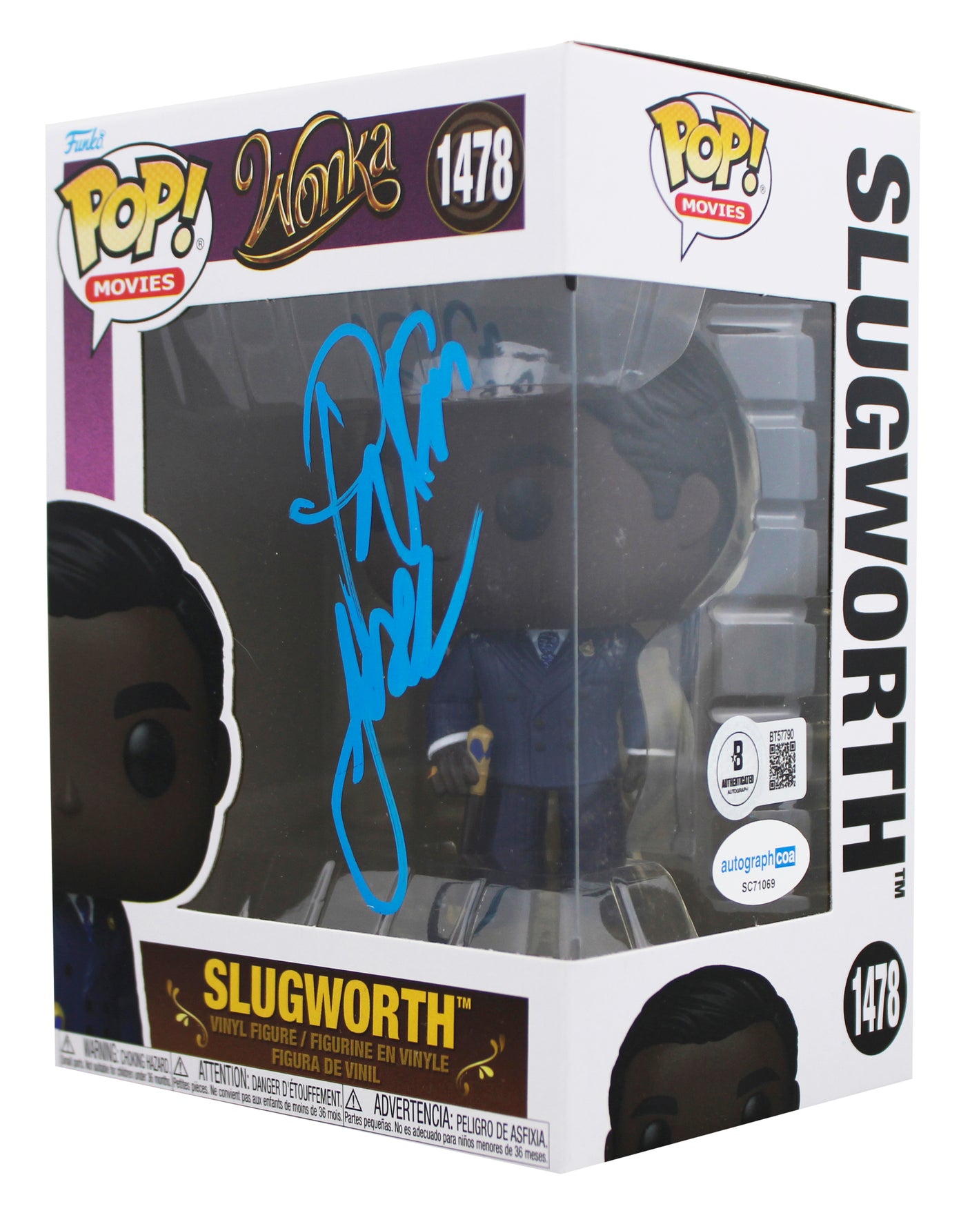 Paterson Joseph Wonka Signed Slugworth #1478 Funko Pop Vinyl Figure BAS #BT57790