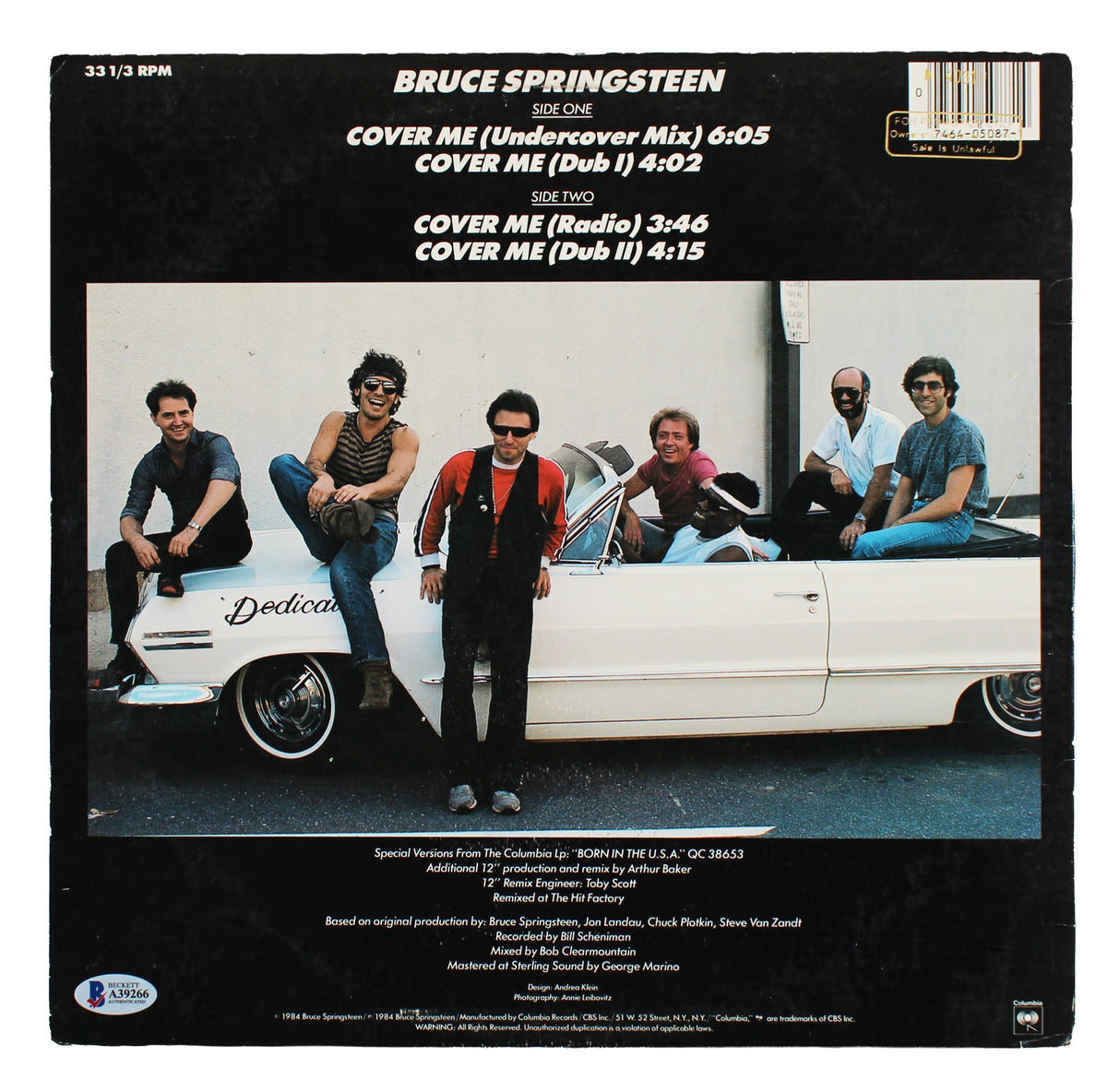 Bruce Springsteen Authentic Signed Cover Me Album Cover Autographed BAS #A39266