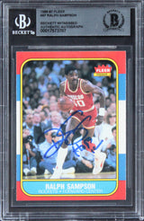 Rockets Ralph Sampson Authentic Signed 1986 Fleer #97 Card BAS Slabbed