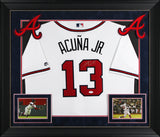 Braves Ronald Acuna Jr. Signed White Majestic Framed Jersey JSA 2