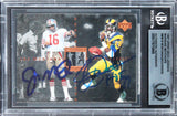 Montana & Dickerson Signed 1997 Upper Deck Marquee Matchups #MM18 Card BAS Slab