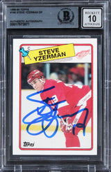 Red Wings Steve Yzerman Signed 1988 Topps #196 Card Auto 10! BAS Slabbed