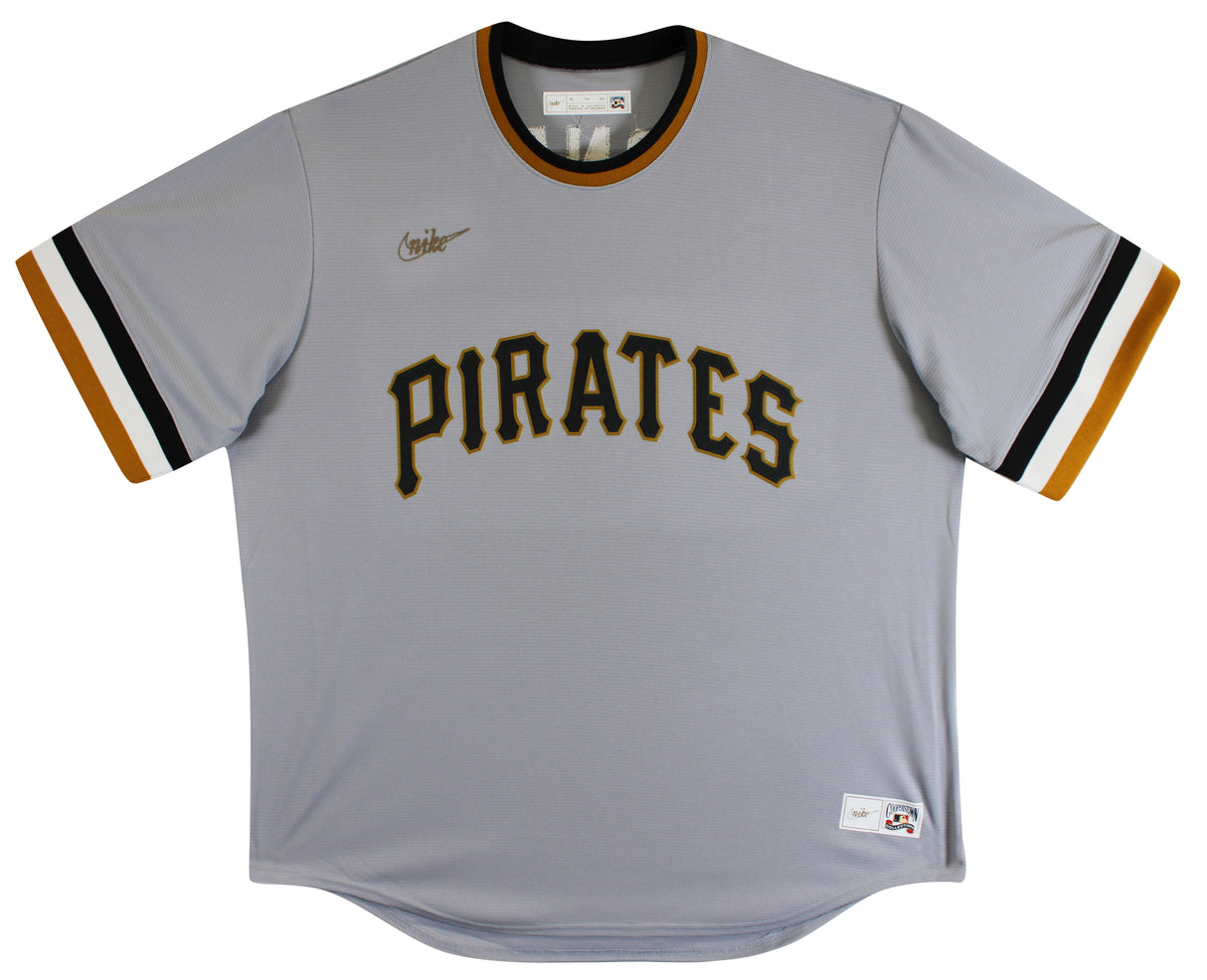 Pirates Barry Bonds Authentic Signed Grey Nike Cooperstown Collection Jersey JSA