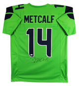 D.K. Metcalf Authentic Signed Green Pro Style Jersey Autographed JSA #AH67534