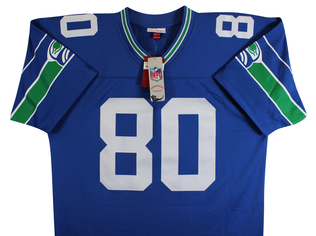 Seahawks Steve Largent "HOF 95" Signed Blue TB M&N Jersey Fanatics #A901160