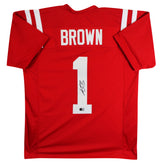 Ole Miss A.J. Brown Authentic Signed Red Pro Style Jersey BAS Witnessed