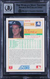 Braves Tom Glavine Signed 1988 Score #638 Rookie Card Auto 10! BAS Slabbed