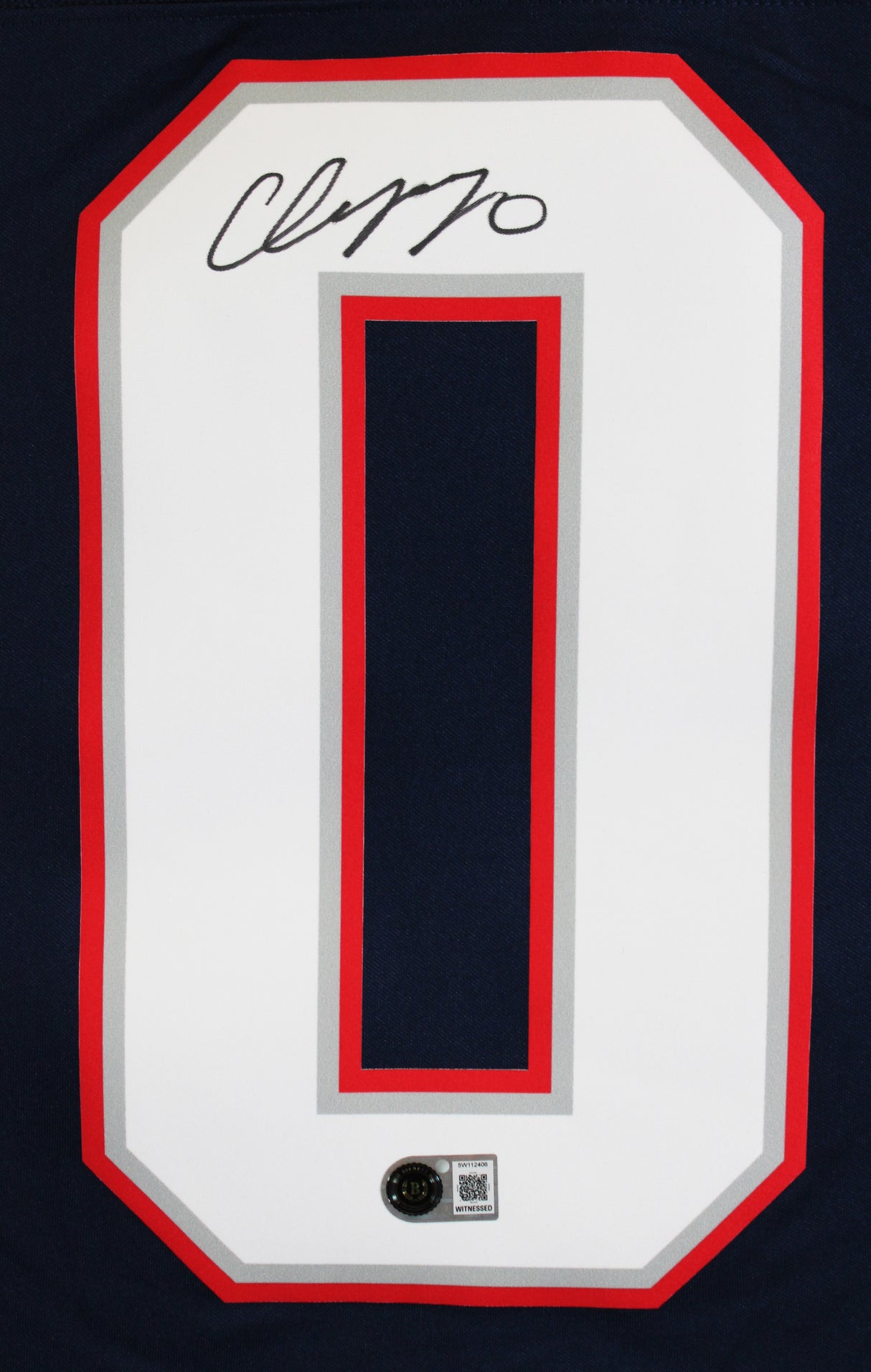 Patriots Christian Gonzalez Signed Navy Nike Limited Jersey BAS Witnessed