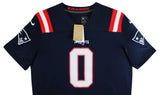 Patriots Christian Gonzalez Signed Navy Nike Limited Jersey BAS Witnessed