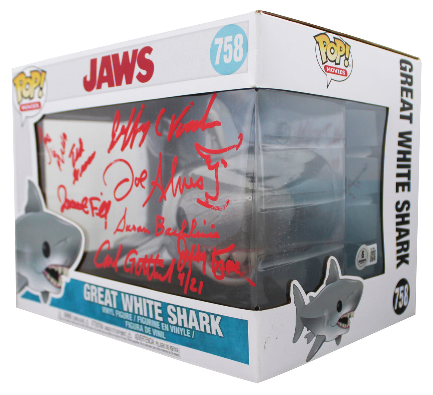 Jaws (8) Gottlieb Backlinie Vorhees +5 Signed #758 Funko Pop Figure BAS #AE13944