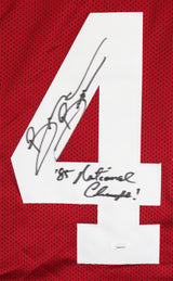 OU Brian Bosworth "85 Nat'l Champs" Signed Maroon Pro Style Jersey JSA #WA841052