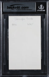 Jennifer Beals Flashdance Authentic Signed 3x5 Index Card Auto 10! BAS Slabbed