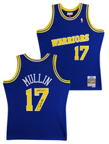 Warriors Chris Mullin "HOF 11" Signed Blue M&N 93-94 TB HWC Swingman Jersey JSA