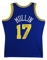 Warriors Chris Mullin "HOF 11" Signed Blue M&N 93-94 TB HWC Swingman Jersey JSA