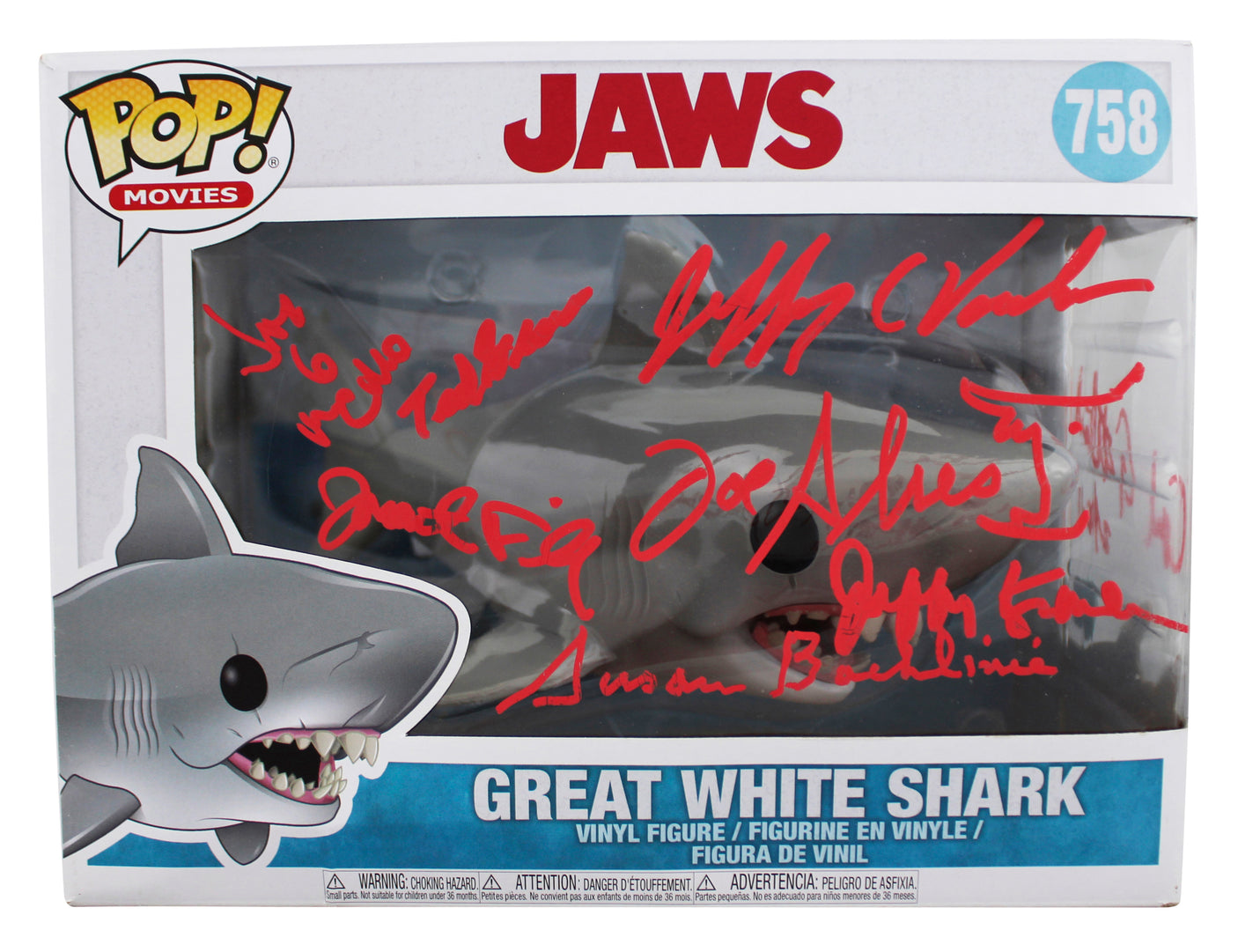 Jaws (8) Gottlieb Backlinie Vorhees +5 Signed #758 Funko Pop Figure BAS #AE13943