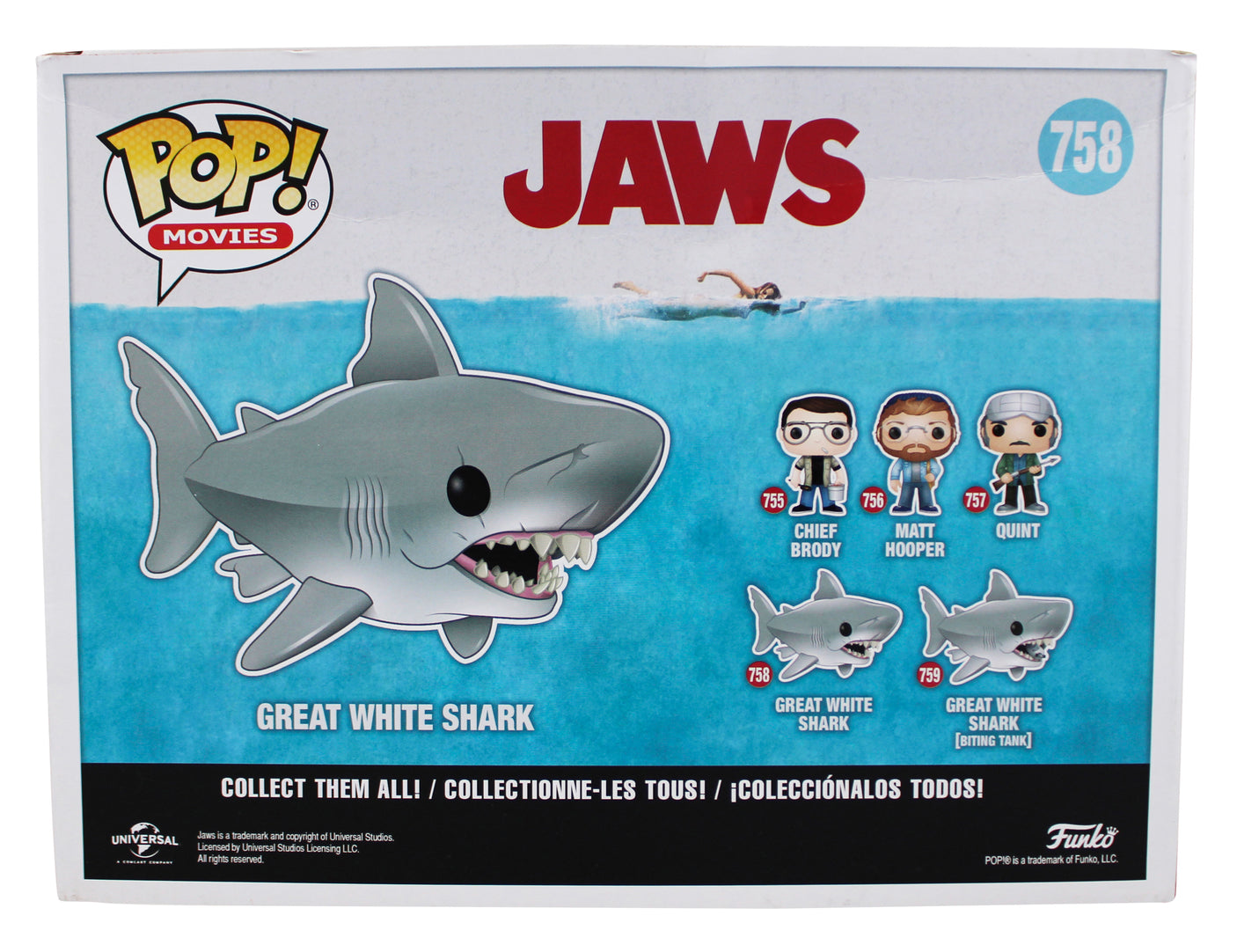 Jaws (8) Gottlieb Backlinie Vorhees +5 Signed #758 Funko Pop Figure BAS #AE13943