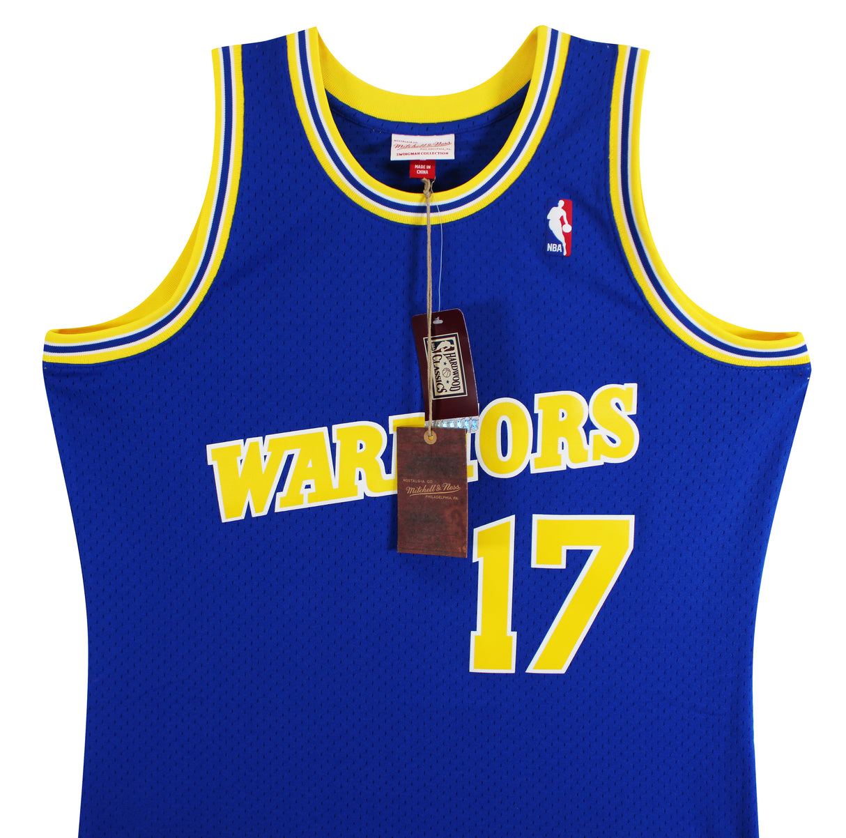 Warriors Chris Mullin "HOF 11" Signed Blue M&N 93-94 TB HWC Swingman Jersey JSA