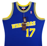 Warriors Chris Mullin "HOF 11" Signed Blue M&N 93-94 TB HWC Swingman Jersey JSA