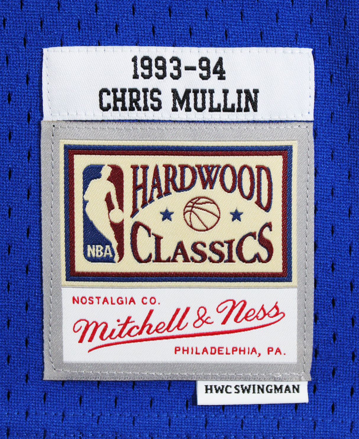 Warriors Chris Mullin "HOF 11" Signed Blue M&N 93-94 TB HWC Swingman Jersey JSA