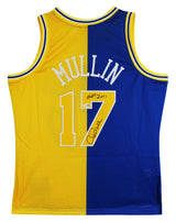 Warriors Chris Mullin "HOF" Signed Blue & Yellow M&N TB HWC Swingman Jersey JSA