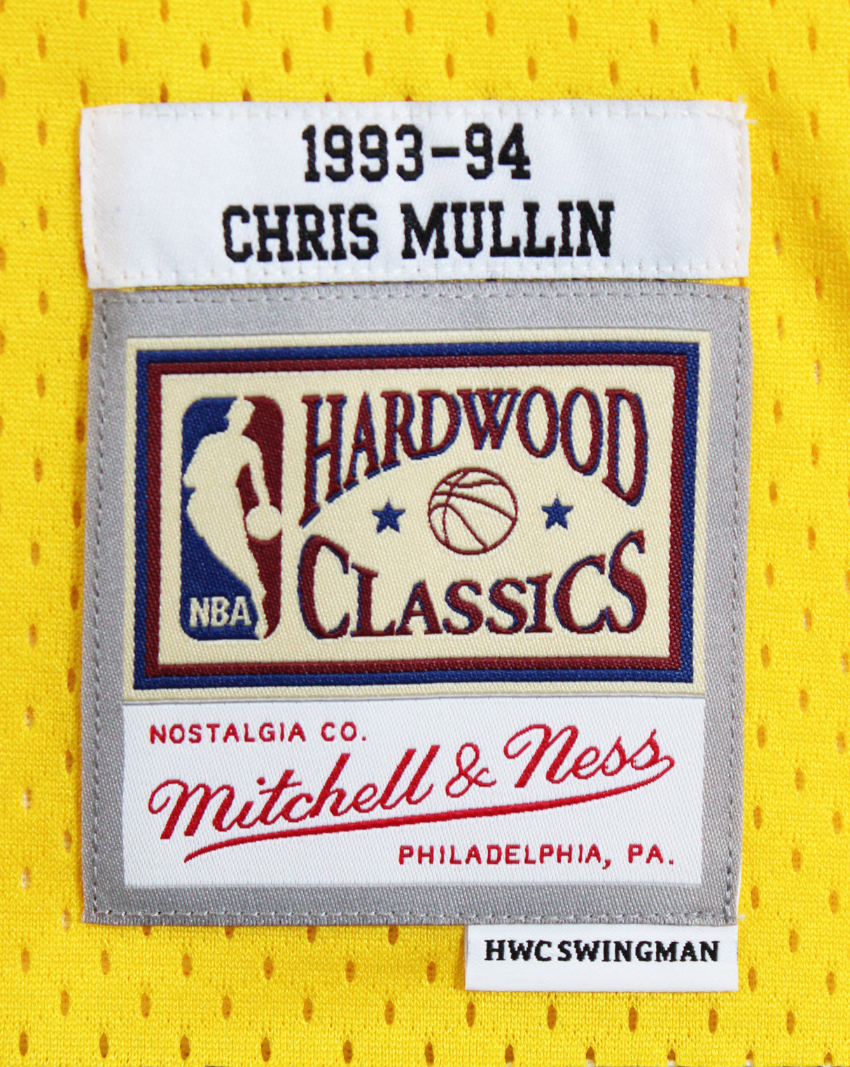 Warriors Chris Mullin "HOF" Signed Blue & Yellow M&N TB HWC Swingman Jersey JSA