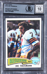 Joe Theismann "83 NFL MVP" Signed 1975 Topps #416 Card Auto 10! BAS Slabbed