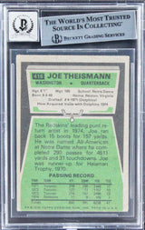 Joe Theismann "83 NFL MVP" Signed 1975 Topps #416 Card Auto 10! BAS Slabbed