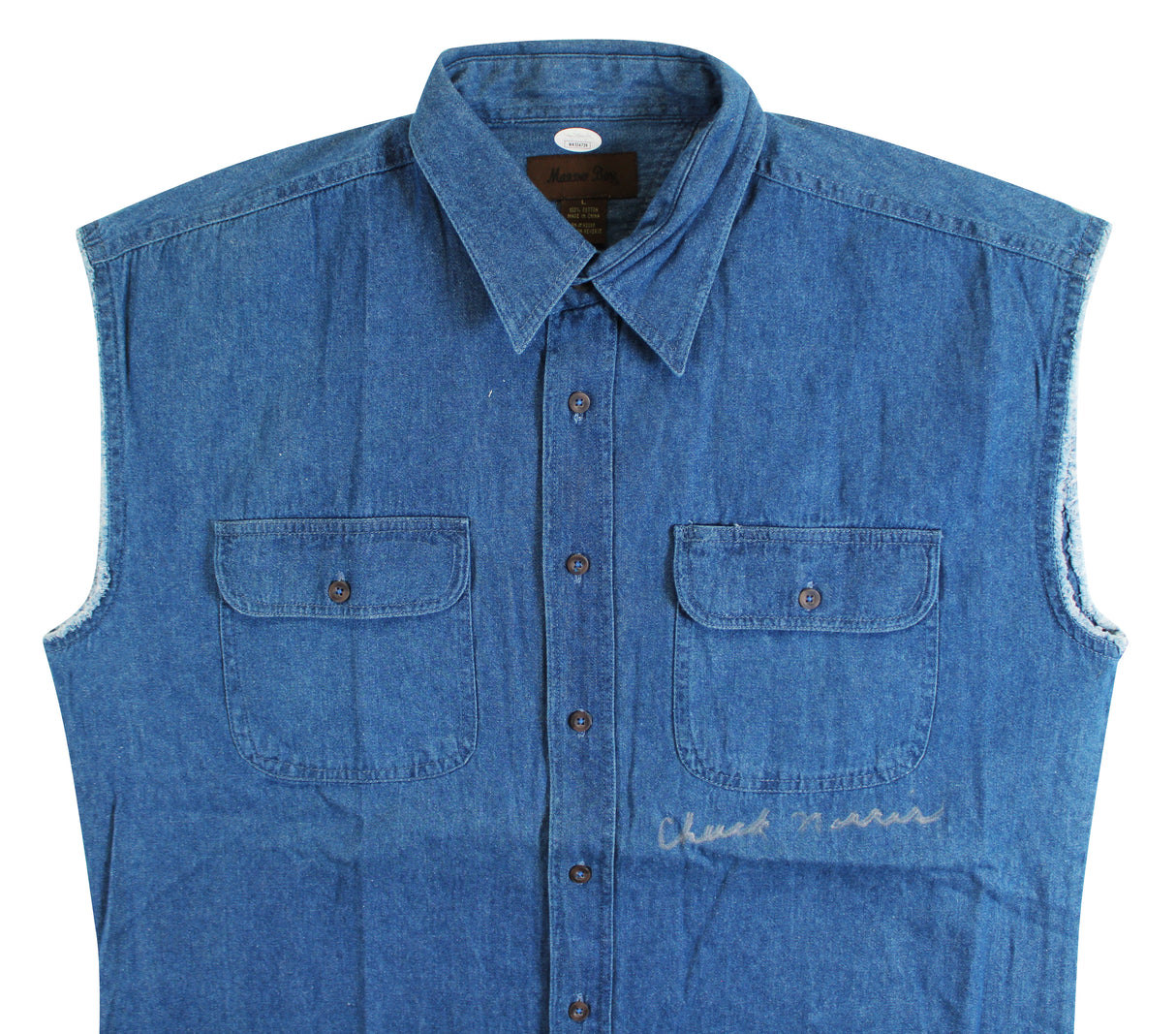 Chuck Norris Walker, Texas Ranger Authentic Signed Denim Vest JSA #WA534739