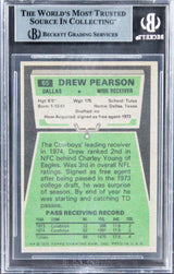 Cowboys Drew Pearson "HOF 21" Authentic Signed 1975 Topps #65 Card BAS Slabbed 1