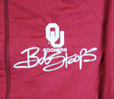 Oklahoma Bob Stoops Signed Maroon Russell Windbreaker BAS Witnessed #2W701840