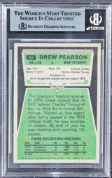 Cowboys Drew Pearson "HOF 21" Authentic Signed 1975 Topps #65 Card BAS Slabbed 2