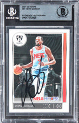 Nets Kevin Durant Authentic Signed 2021 Hoops #87 Card BAS Slabbed