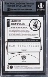Nets Kevin Durant Authentic Signed 2021 Hoops #87 Card BAS Slabbed